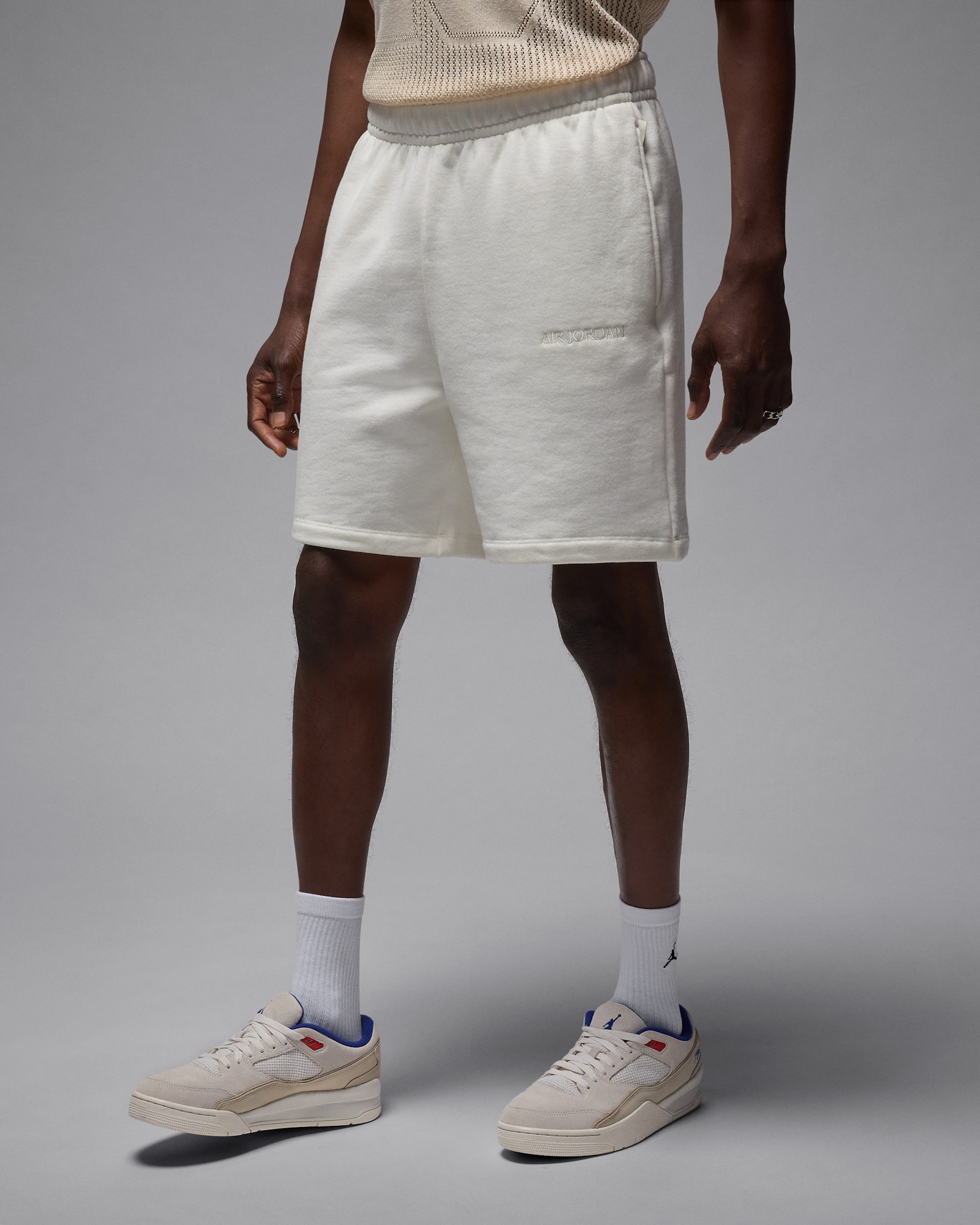 Nike フリース ショートパンツ ホワイト　　　　メンズMサイズ NIKE公式】エア ジョーダン ワードマーク メンズ フリース ショート